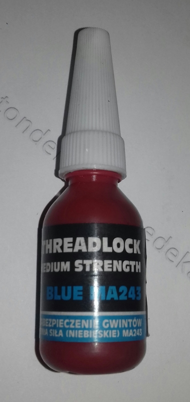 Blauwe draadbeschermingsmiddel (Threadlock)
