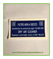 Sticker Luchtfilter Fiat 500-126